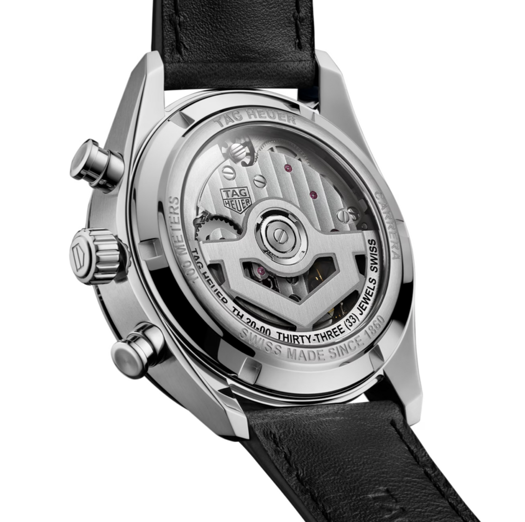 Carrera Chronograph Steel with Black Dial 42MM Watch