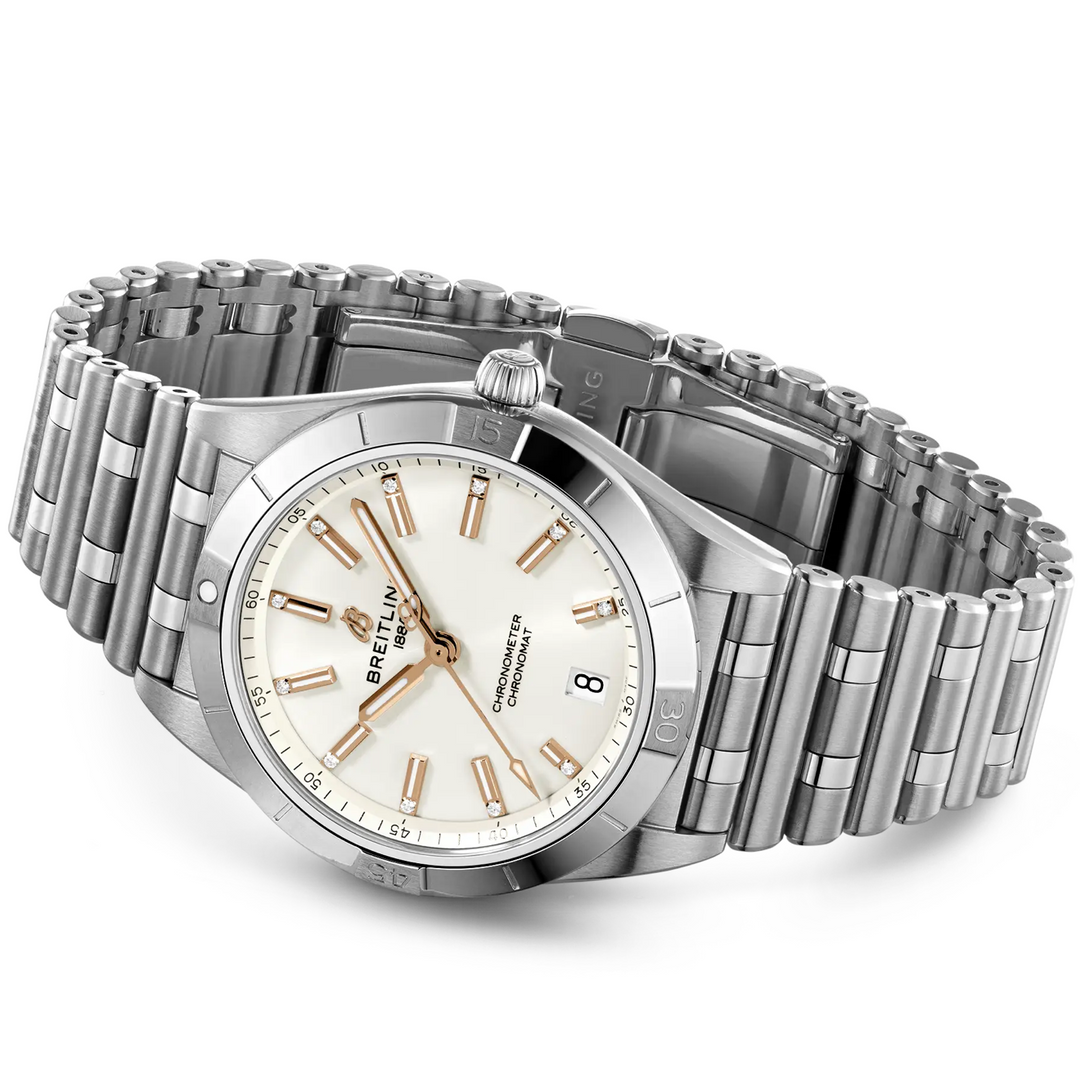 Chronomat White with Diamond Dial 36MM Watch