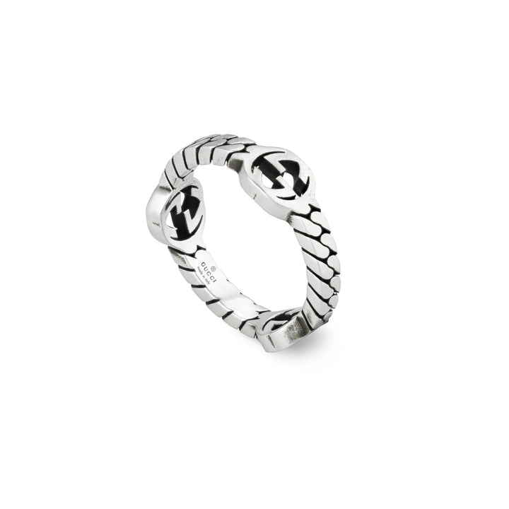 YBC661523001013|GUCCI |INTERLOCKED G |Silver Ring Thin - 6.5