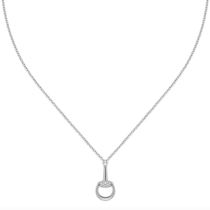 Horsebit Demi Pave 18KW and Diamonds Necklace