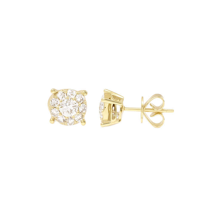 .50ct Illusion Diamond Stud Earrings 14KY