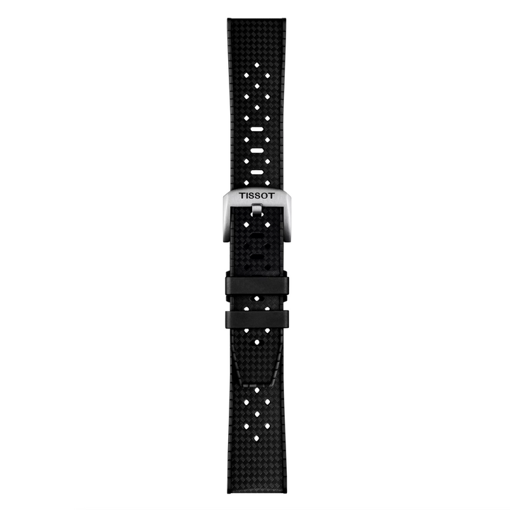 Black Rubber Strap with Buckle Lugs 20MM