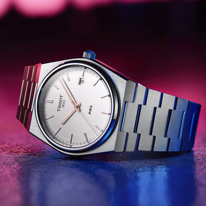 PRX 40250 Rose Accents with Silver Dial 40MM Watch