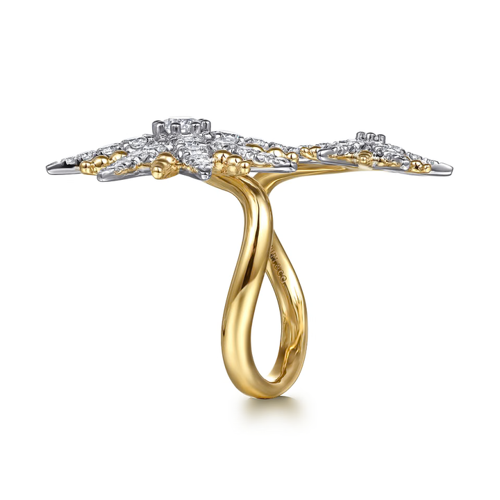 Double Star Diamonds Cocktail Ring