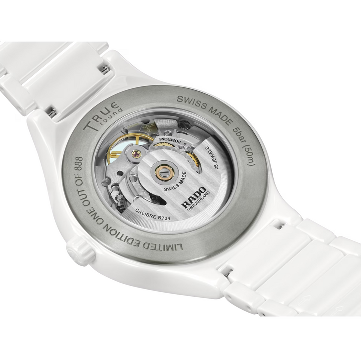 True Round Open Heart White Ceramic 40MM Watch
