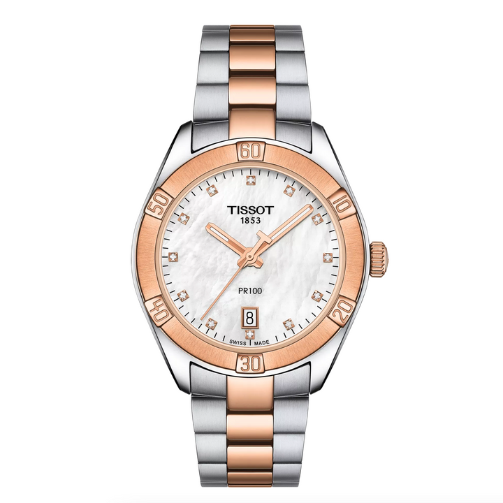 PR 100 Ladies Sport Chic Stainless Steel with Rose Gold PVD 36MM Watch