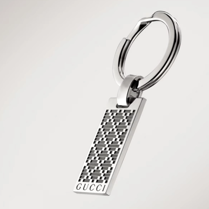 Silver Diamante Pattern Keychain