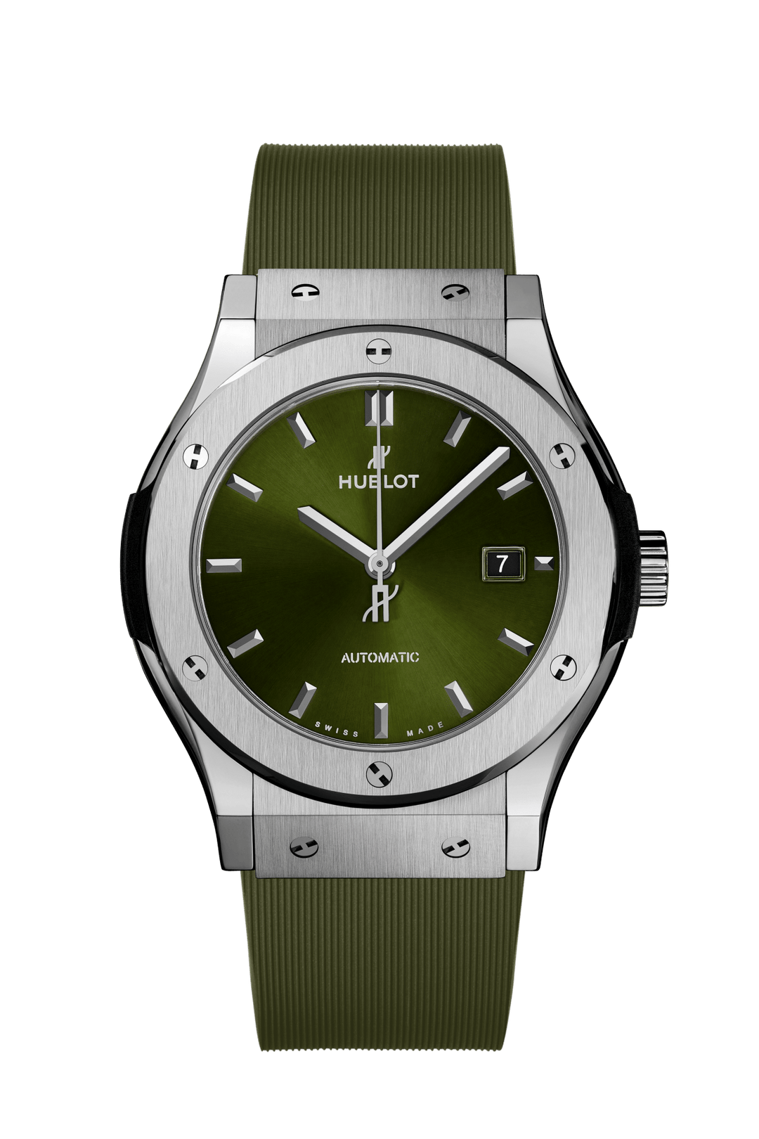 542.NX.8970.RX|HUBLOT |CLASSIC FUSION |42mm Titanium Case, Green Dial, Green Strap