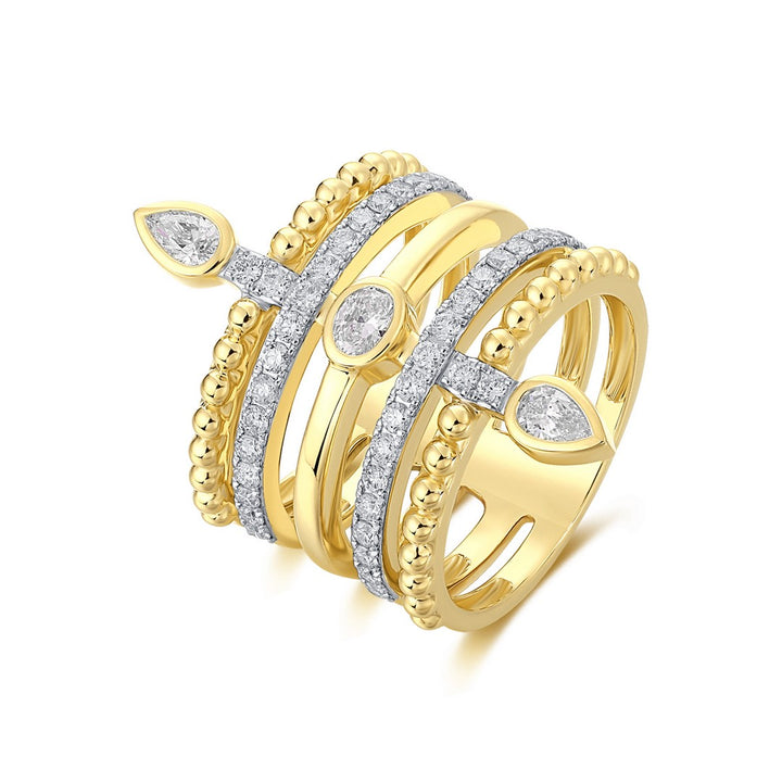 Teardrop Cage Diamond Ring