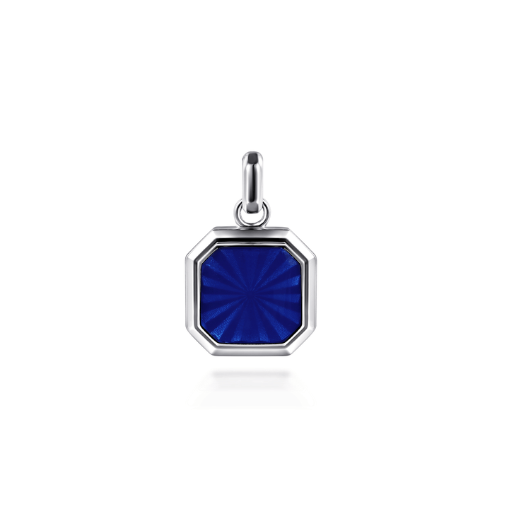 Silver Blue Enamel Pendant