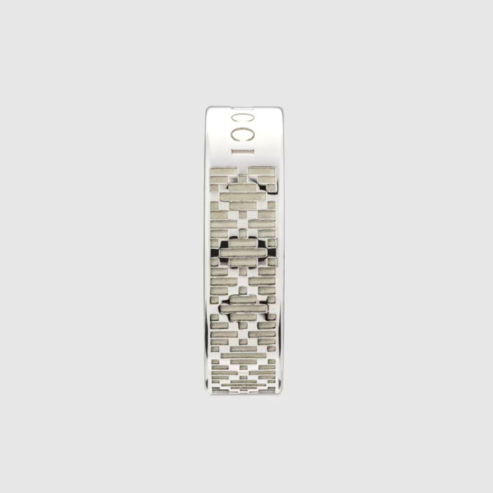 Diamante Pattern Silver 6MM Ring