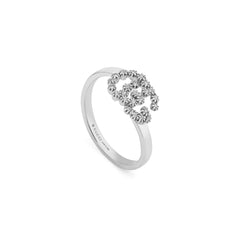 YBC481650001013|GUCCI |RUNNING G |18K White Gold Ring and Diamond GG - Size 6.5