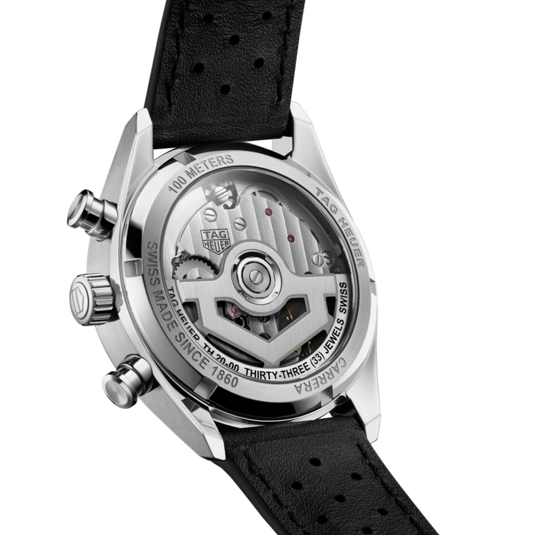 Carrera Chronograph Black Dial and Strap 39MM Watch