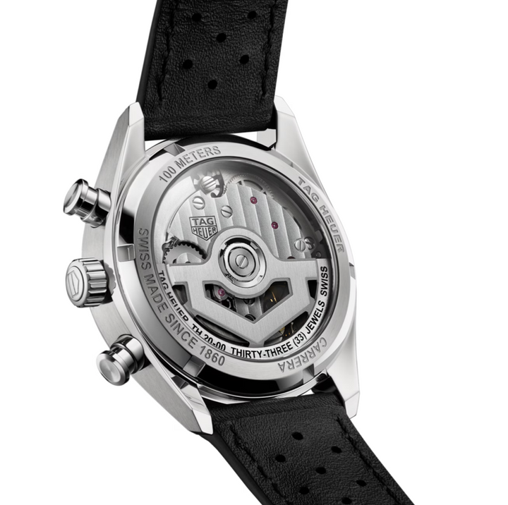 Carrera Chronograph Black Dial and Strap 39MM Watch