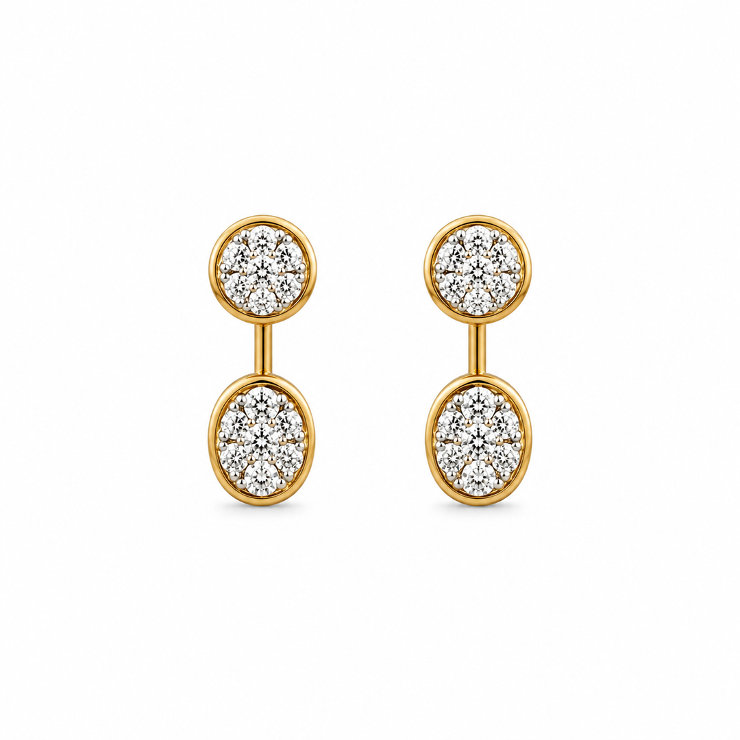 Yellow Gold Diamond Earrings