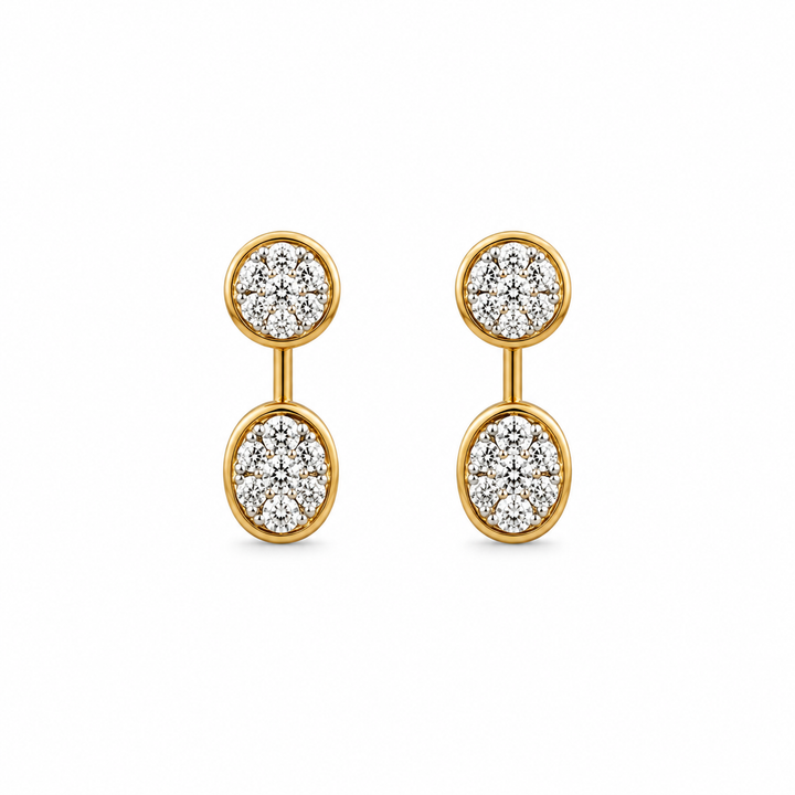 Yellow Gold Diamond Earrings