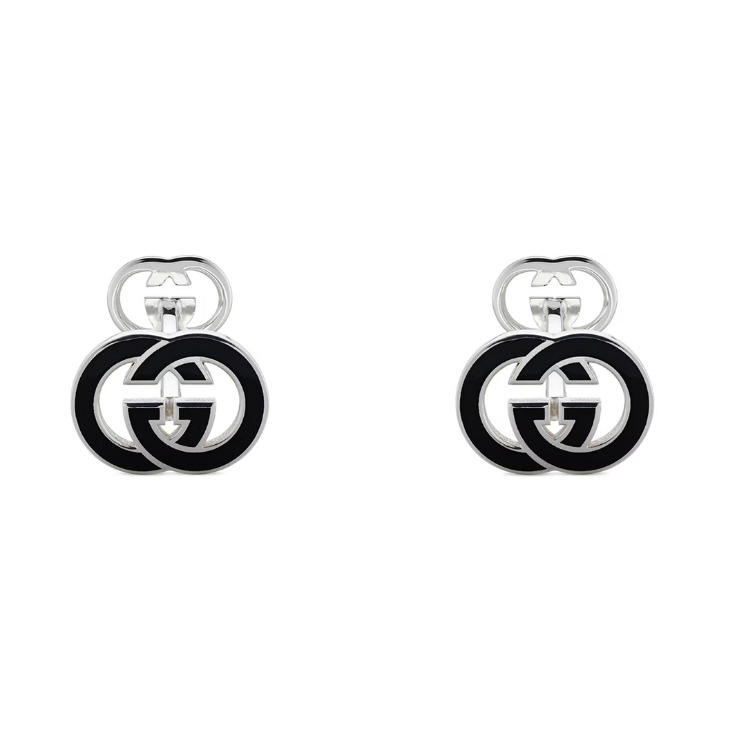 Trademark Cufflinks Silver/Black Enamel