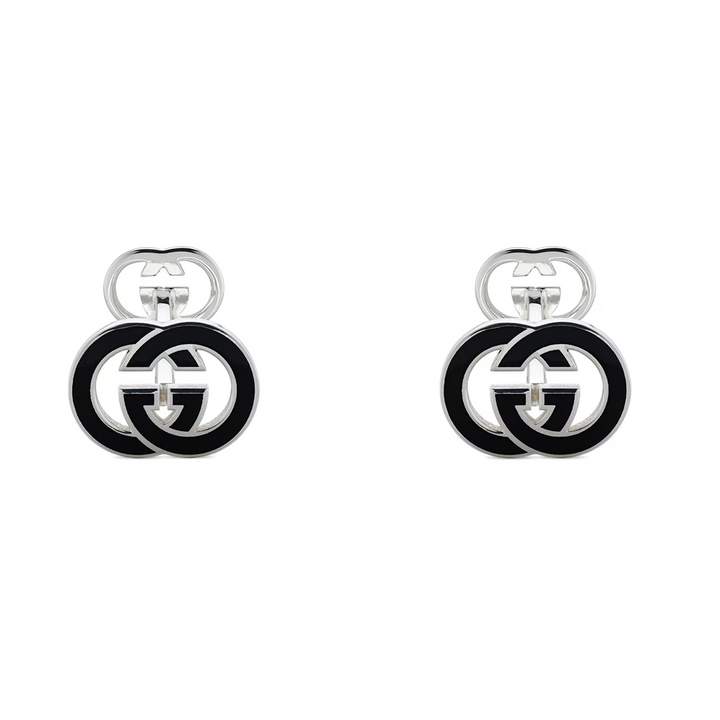 Trademark Cufflinks Silver/Black Enamel