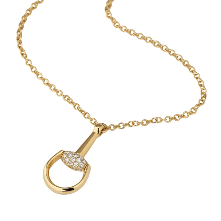 Horsebit Yellow Gold and Diamond Necklace