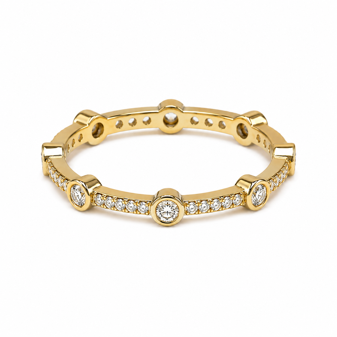 Diamond Pinky Ring in Yellow Gold