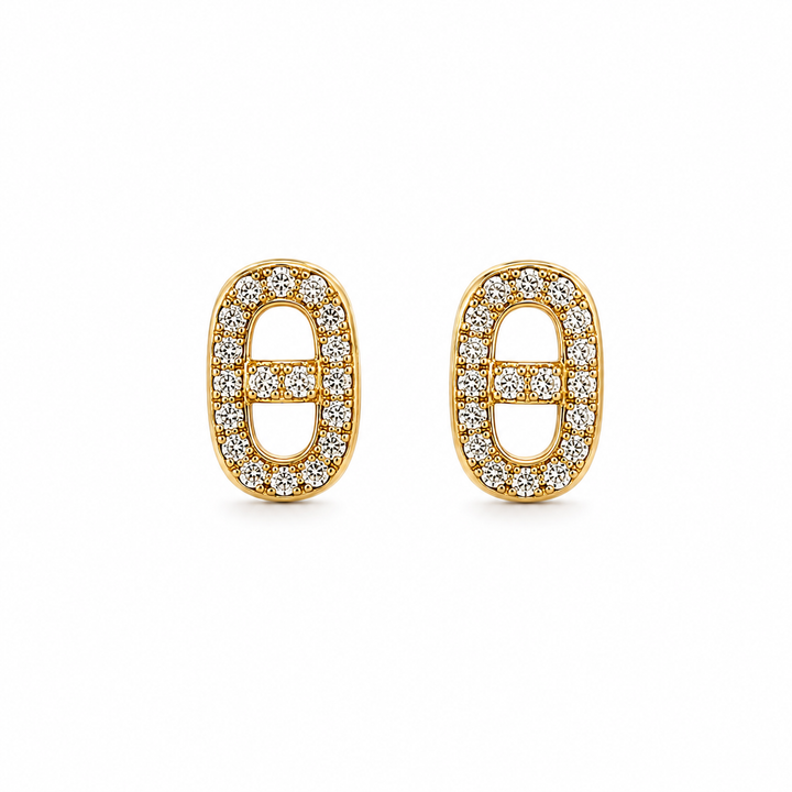 Yellow Gold Diamond Earrings
