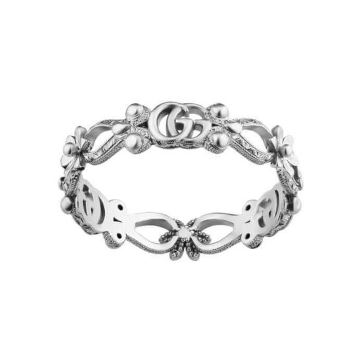 Flora White Gold Ring with Diamonds