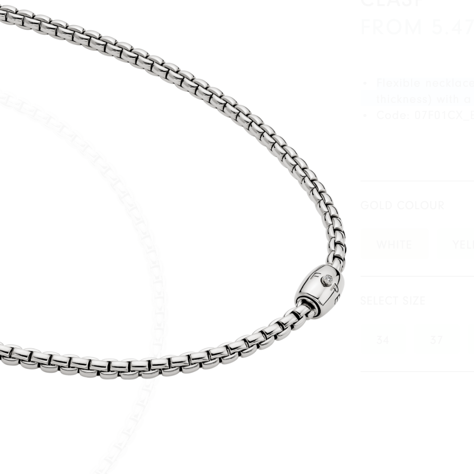 Flex'it White Gold Ornamental Clasp Necklace