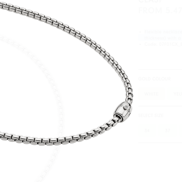 Flex'it White Gold Ornamental Clasp Necklace