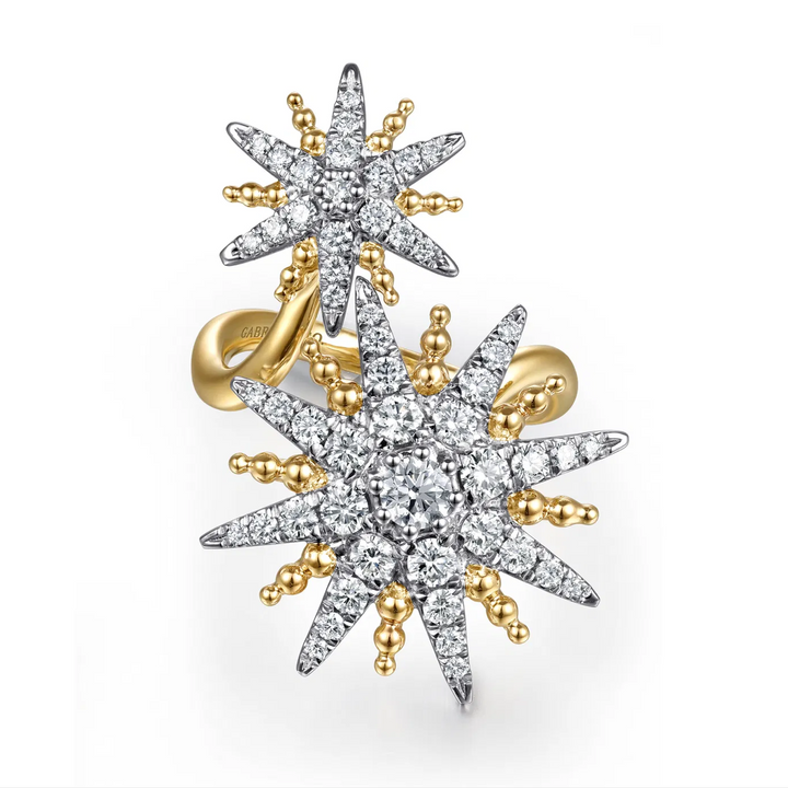 Gold Diamond Starburst Bypass Bujukan Ring