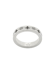 YBC729898001018|GUCCI |SIGNATURE |4mm SIlver Ring GG Bee - Size 8.25