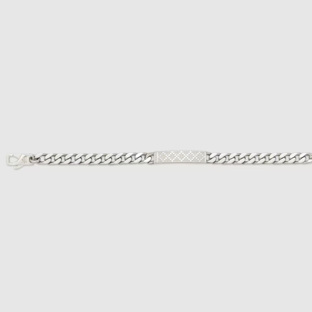 Diamante Pattern Silver Bracelet