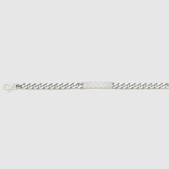 Diamante Pattern Silver Bracelet