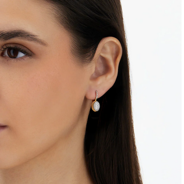 Ciliegine Gold and Diamonds Ball Drop Earrings (Small)