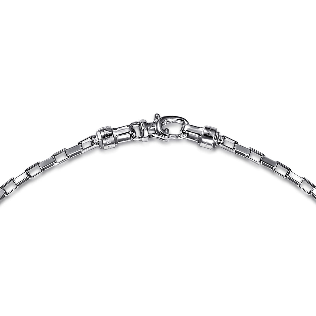 Silver Men's Solid Box Chain Necklace