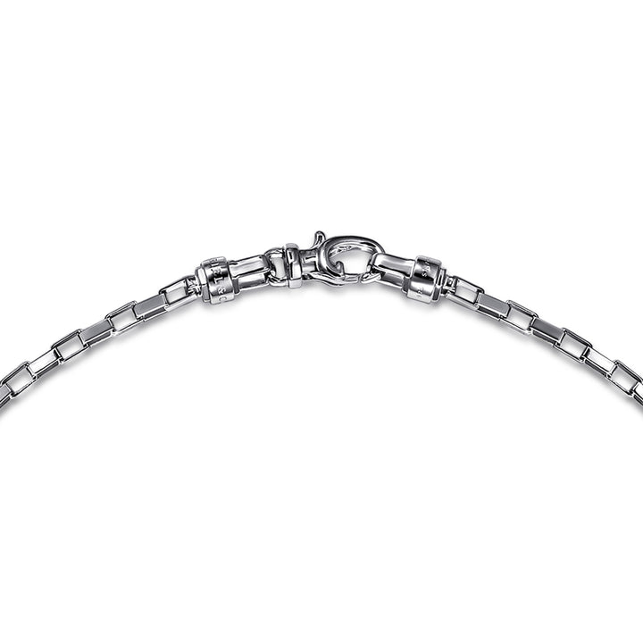 Silver Men's Solid Box Chain Necklace
