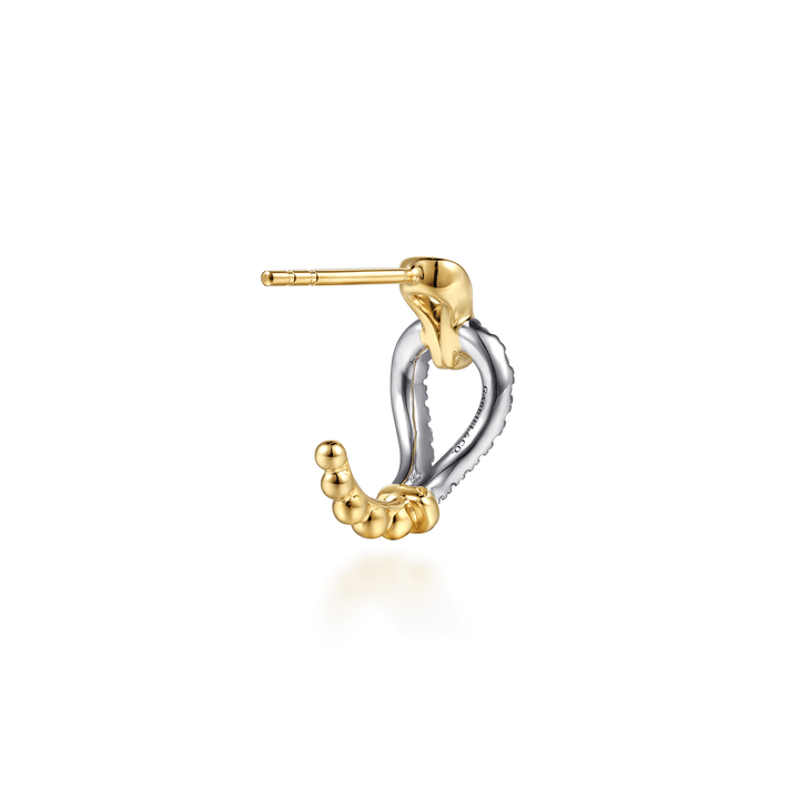 Soraya - 14K White Yellow Gold Diamond Wave Wide Band Ring