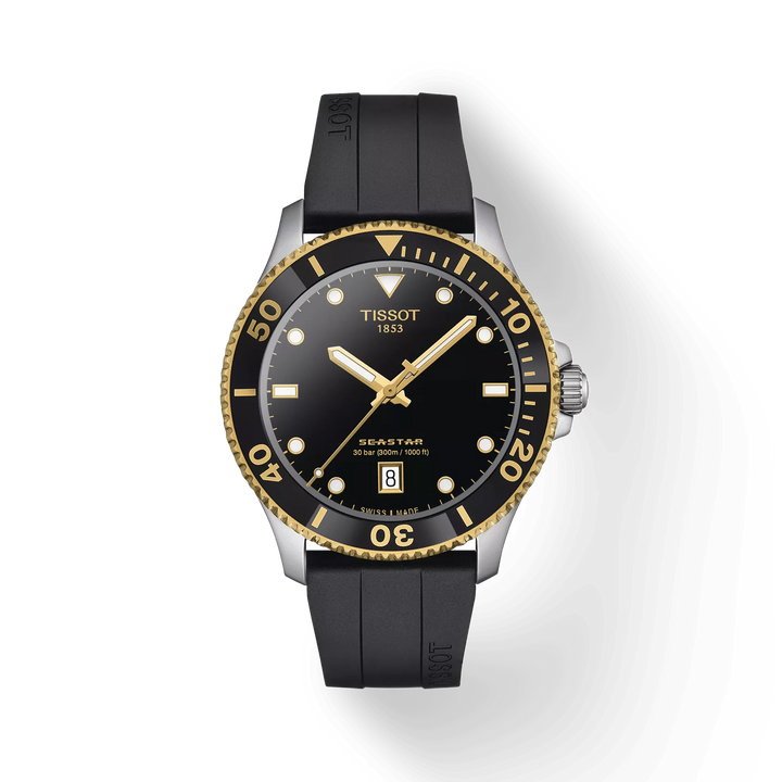Seastar 1000 40MM Black Dial with Black Rubber Strap Watch