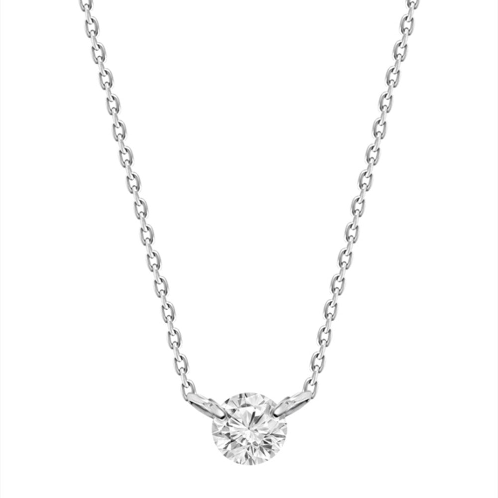 Floating Diamond Necklace in White Gold