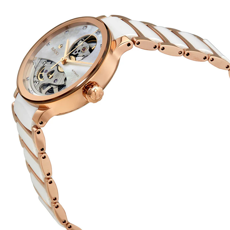 Centrix Open Heart Mother of Pearl White Ceramic 33MM Watch