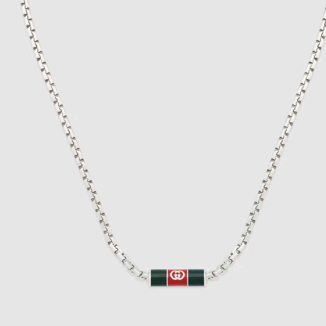Interlocking Web Red and Green Necklace