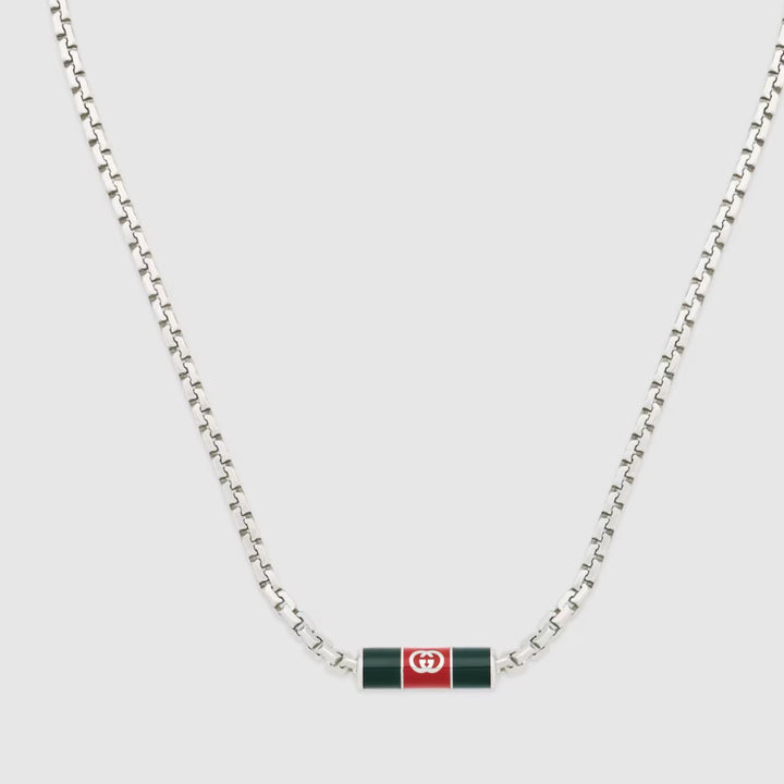 Interlocking Web Red and Green Necklace