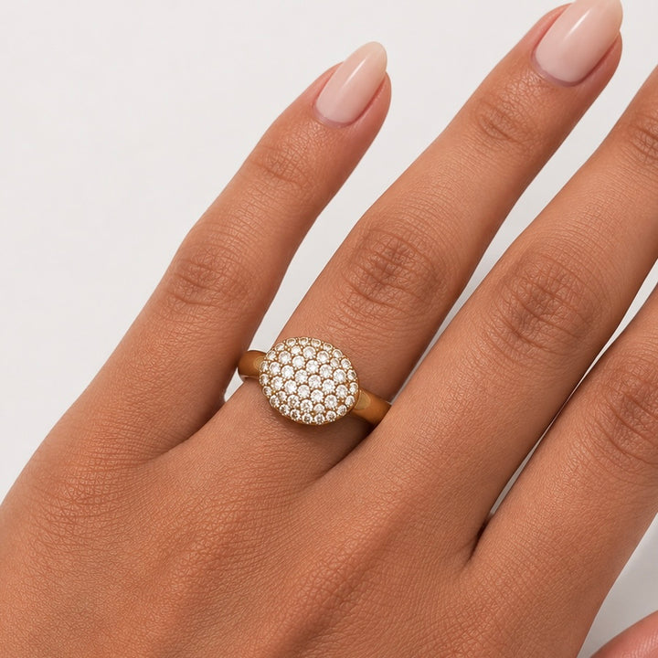 Yellow Gold Oval Diamond Ring