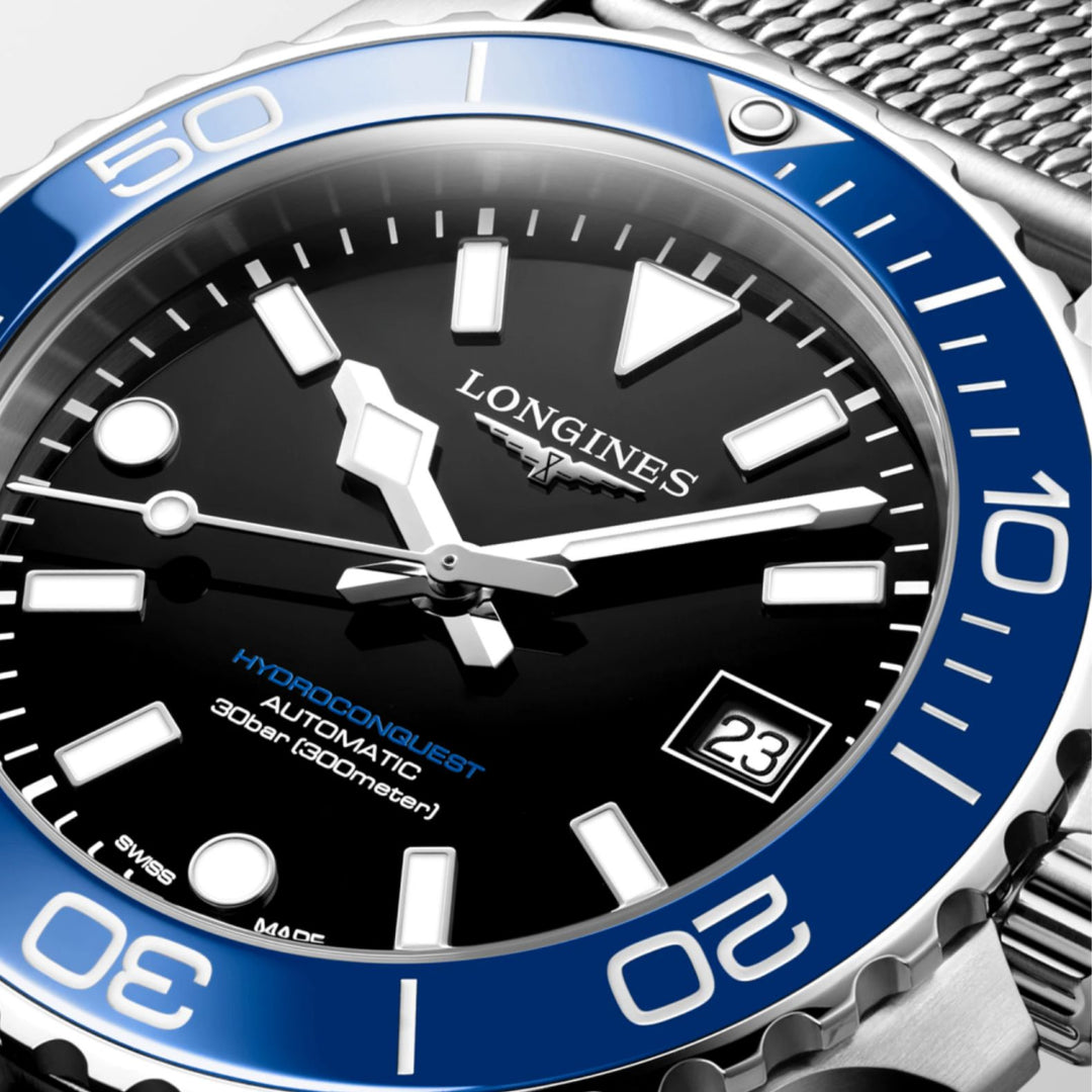 Hydroconquest Blue Bezel with Black Dial 39MM Watch