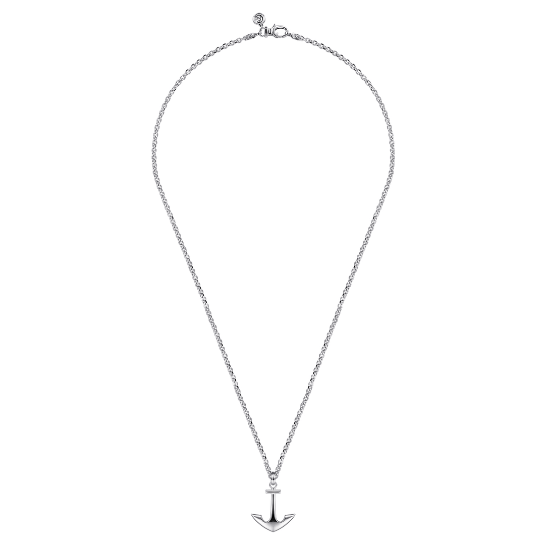 Silver Anchor Pendant Necklace