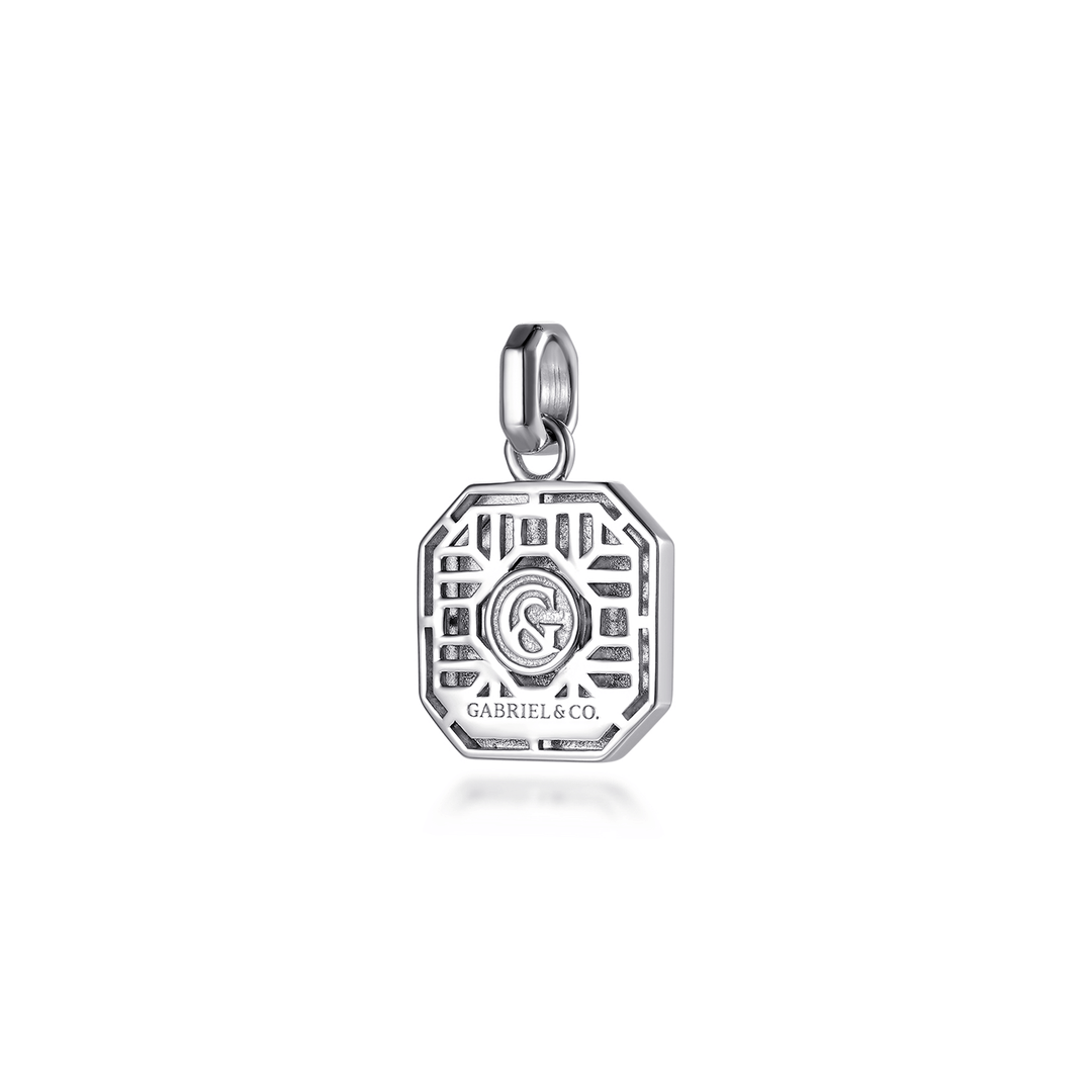 Silver Blue Enamel Pendant