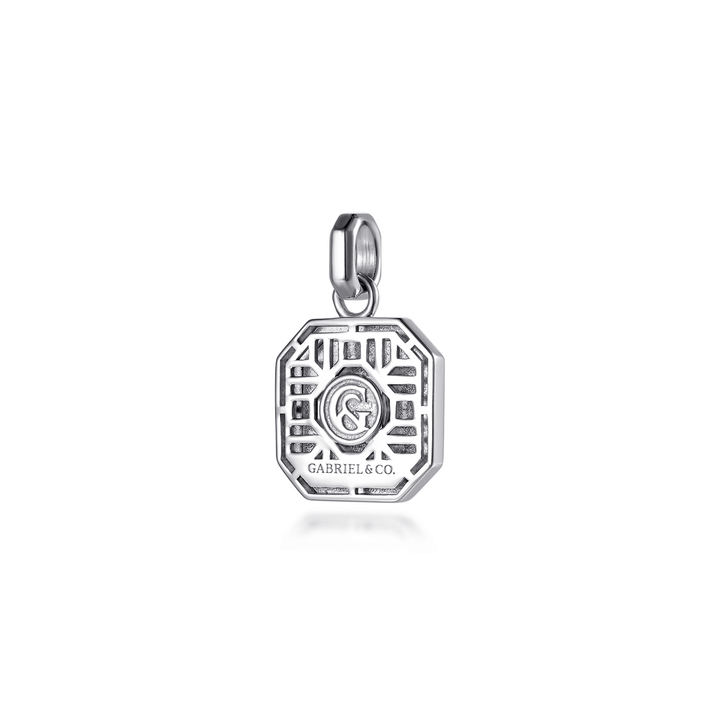 Silver Blue Enamel Pendant