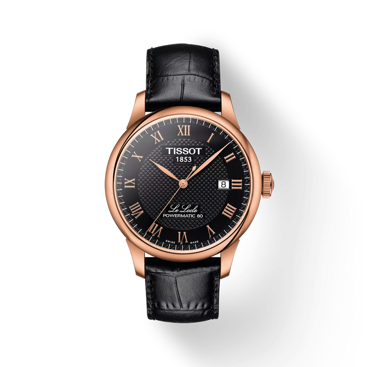 Le Locle 39MM Powermatic 80 Rose Gold PVD Coating Watch