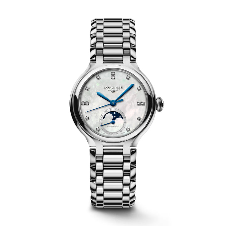 Primaluna II Moonphase Mother of Pearl with Diamond Dial 34MM Watch