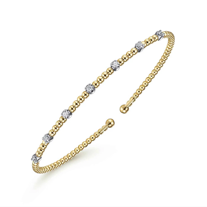 Yellow Gold Bujukan Diamond Stations Bangle