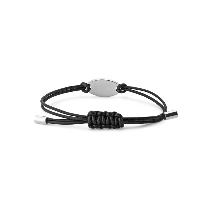 YBA79719400100UGUCCI |TRADEMARK|Black Leather Cord Bracelet